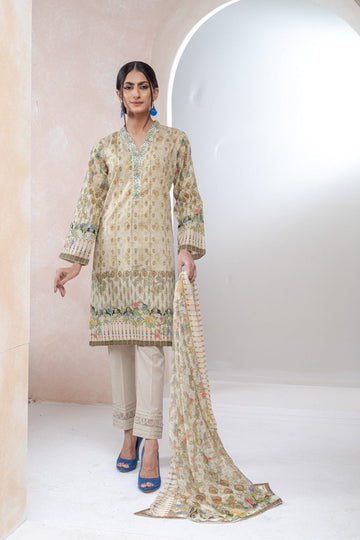 Bonanza Satrangi Beige Lawn Suit Ssk223p11 Eid Pret 2022 Online Shopping
